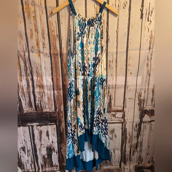 knee length dresses for ladies Denim Tie-Back Maxi Dress main image 0